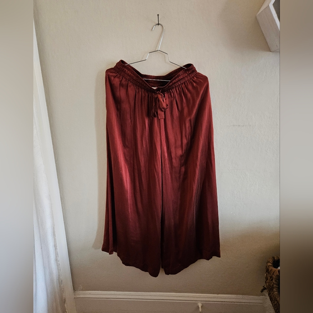 Zimmermann Rust Red Wide-Leg Pants 100% silk - Picture 3 of 10